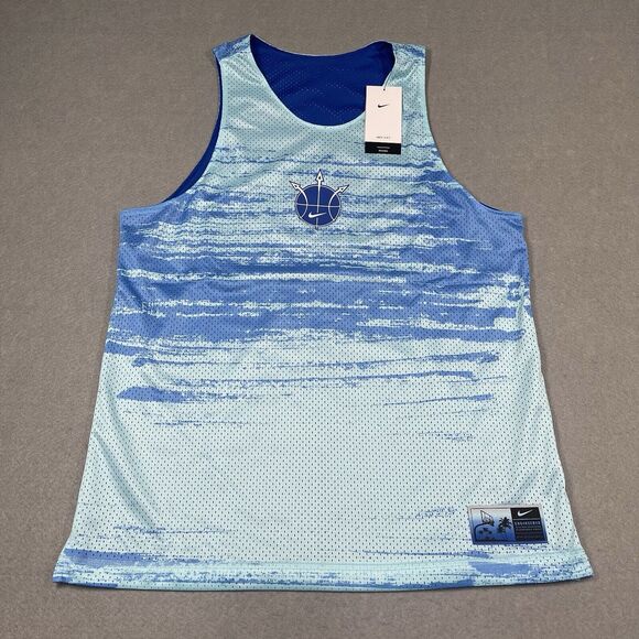 Nike Basketball Jersey Men Large Blue Mesh Summer Hoop Reversible Game Royal $70 - Picture 1 of 14